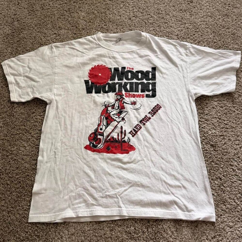 Vintage Woodworking T Shirt XL Anvil Hand Tool Rodeo Graphic Carpenter Tee USA